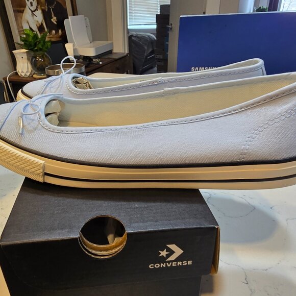 CONVERSE Chuck Taylor All Star Dainty Ballerina Slip-On Baby Blue Womens Size 7 - Picture 1 of 13
